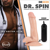 Dr. Skin Dr. Spin Realistic G-Spot 6-Inch Long Remote Control Vibrating Dildo With Suction Cup Base-French Quarter Lingerie